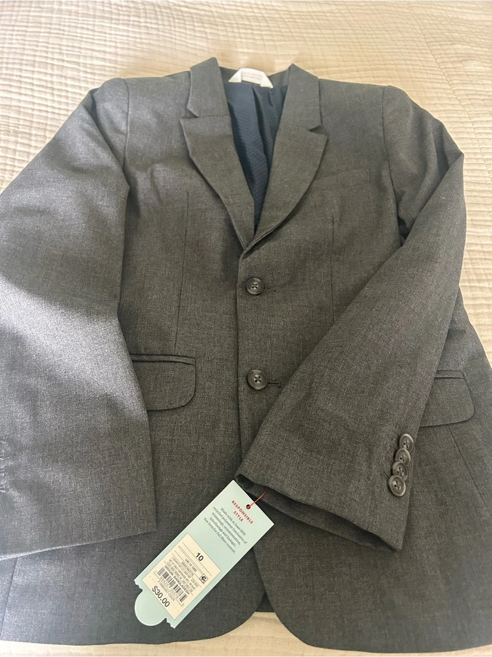 NWT Boys 10 Grey Blazer Cat & Jack